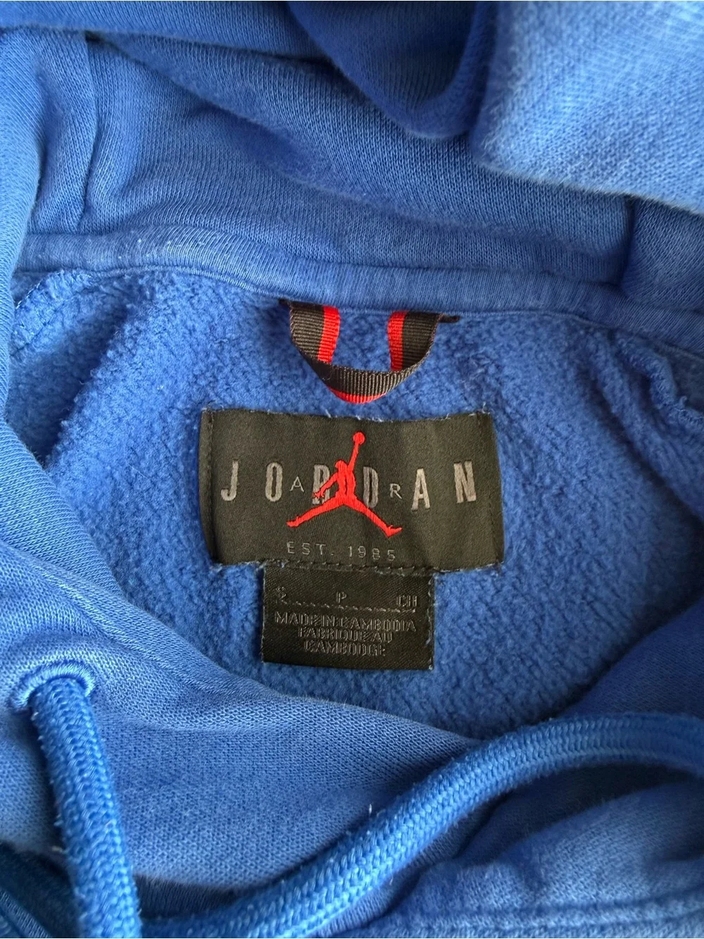 Jordan Paris Saint-Germain PSG Soccer Pullover Hoodie Blue/White Size S